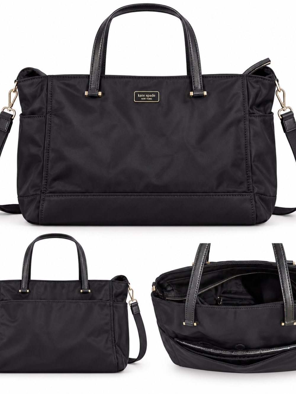 Kate Spade New York Black Nylon Travel Tote Bag